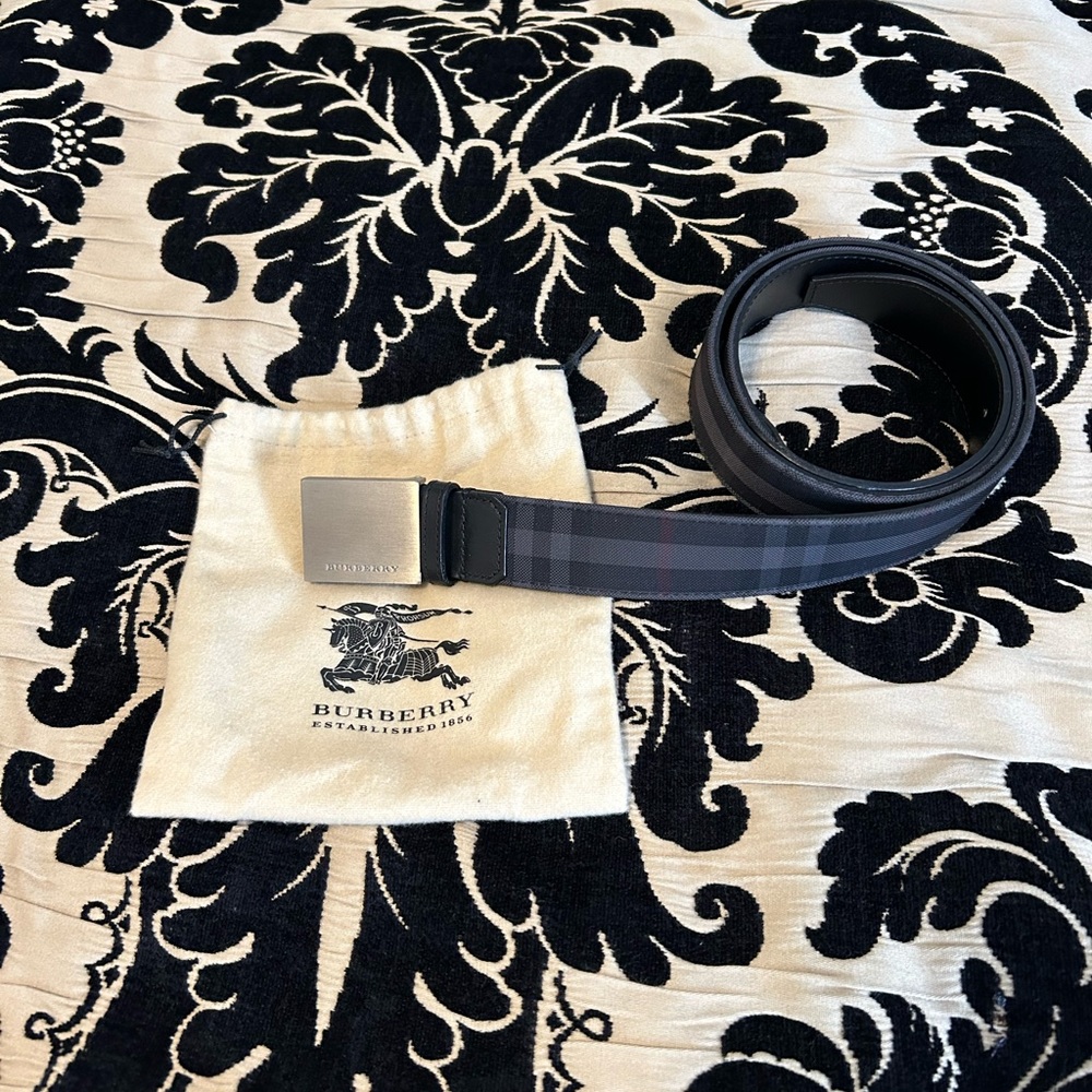 Burberry men’s belt only worn a few times with the official Burberry bag.
